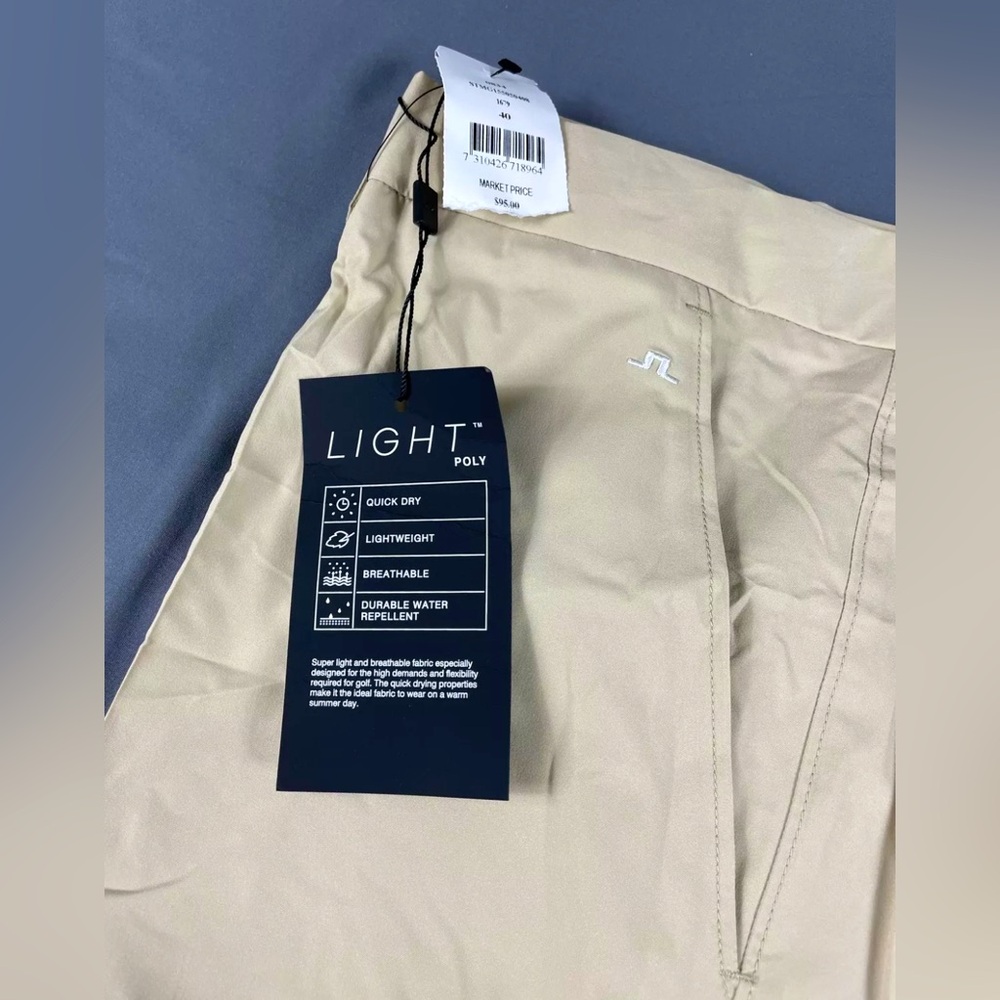 J.Lindeberg Golf Shorts Khaki 40 x 11 M Somle Reg Light Polyester - Picture 2 of 7